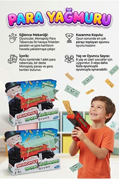 Tıfıl Toys Monopoly Para Yağmuru 100 Adet Banknotlu 25 Adet Şans Kartlı Eğlen...