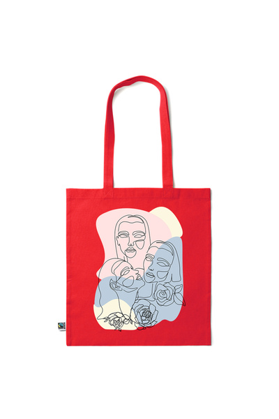 Intelli ®   Οικολογική βαμβακερή τσάντα αγορών με μακριά χερούλια, Τρεις Γυνα...