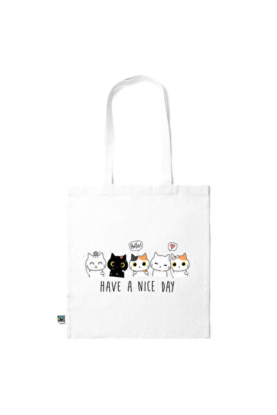 Intelli ®   Οικολογική βαμβακερή τσάντα αγορών με μακριά χερούλια, Να έχετε μ...