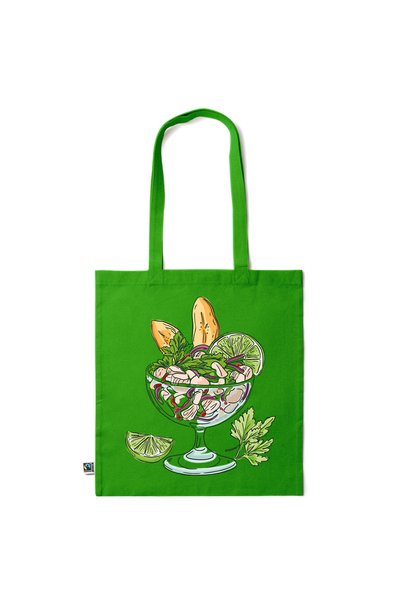 Intelli ® Eco-friendly Cotton shopping bag with long handles, Salad, 38×42cm