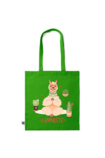Intelli ® Eco-friendly Cotton shopping bag with long handles, Llamaste, 38×42cm