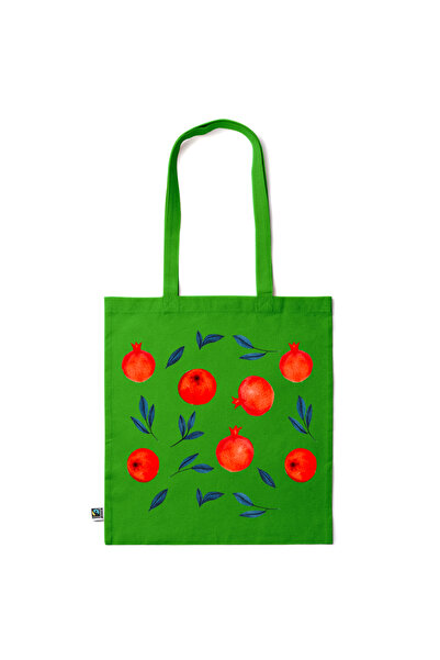 Intelli ® Eco-friendly Cotton shopping bag with long handles, Pomegranades, 3...