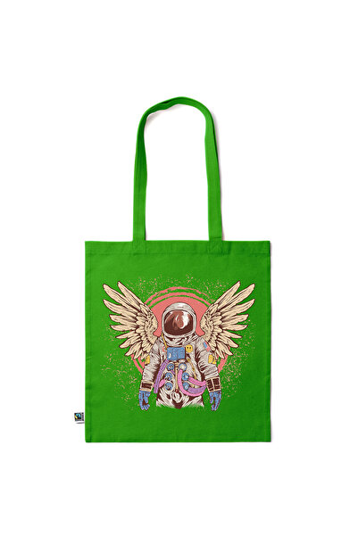 Intelli ® Eco-friendly Cotton shopping bag with long handles, Astronaut, 38×42cm