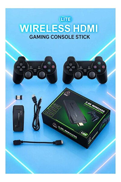 Generic Wireless HDMI Gaming Console Stick 4K with 2.4G Dual Controllers | Pl...