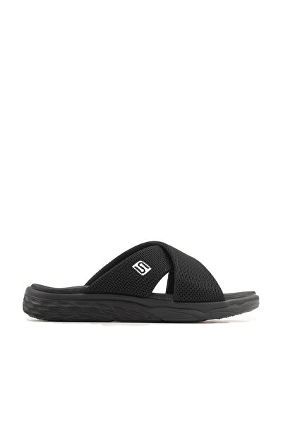 sandal spor Мъжки спортни чехли с кръстосани каишки SS001-0598 Черни