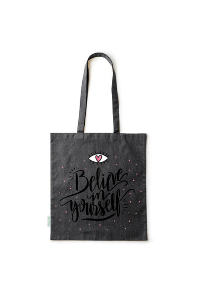 Intelli ® Eco-friendly Cotton shopping bag with long handles, Believe in your...