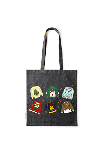 Intelli ® Sacosa bumbac -friendly pentru cumparaturi cu manere lungi, Christm...