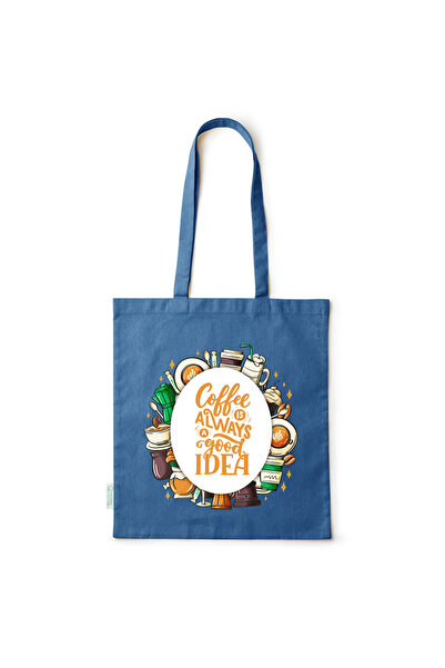 Intelli ®   Οικολογική βαμβακερή τσάντα αγορών με μακριά χερούλια, Το καφέ εί...