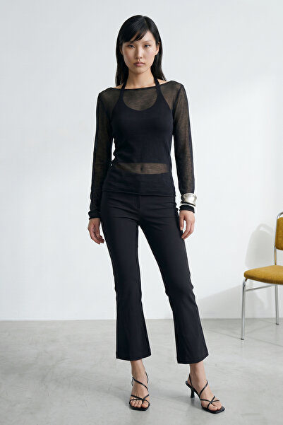 CHUBA Γυναικείο διαφανές πλεκτό πουλόβερ με λαιμόκοψη σκάφος, στενή εφαρμογή,...