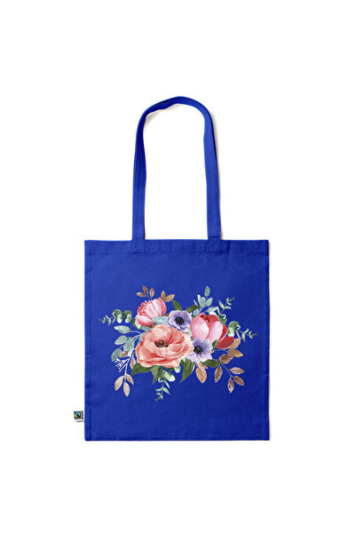 Intelli ®   Οικολογική βαμβακερή τσάντα αγορών με μακριά χερούλια, Ανθοδέσμη,...