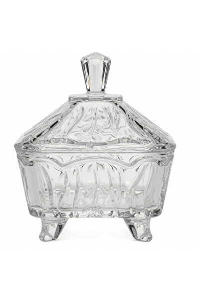 AKDC Compact Glass Sugar Pot with Lid Space Saving Kitchen Storage Container ...