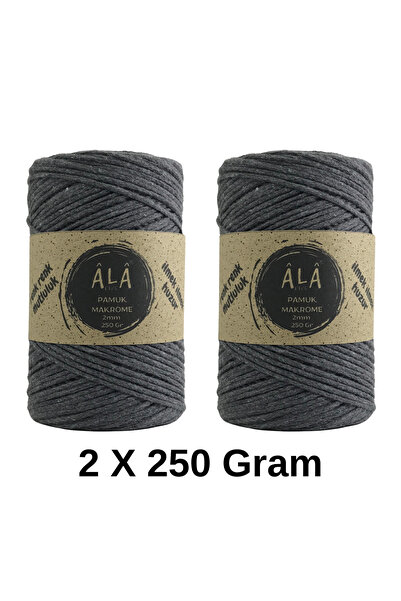 aladepo 2 Adet Koton Pamuk Makrome İpi 2mm Zincir Makrome Çanta İpi 250 Gram ...