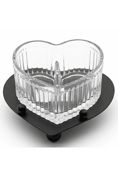 AKDC Silver Heart Shape Metal and Glass Candy Bowl 9.5*7.5cm