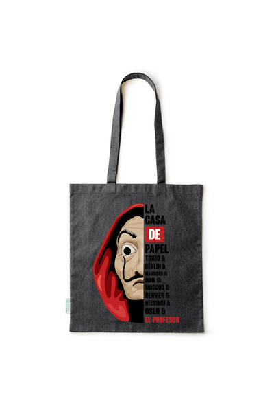 Intelli ® Eco-friendly Cotton shopping bag with long handles, La Casa de Pape...