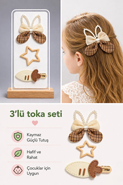 mdm style Girl's 3-Piece Figured Hair Clip and Hairpin Set