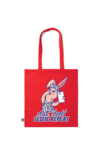 Intelli ®   Οικολογική βαμβακερή τσάντα αγορών με μακριά χερούλια, Φάε Κοιμήσ...