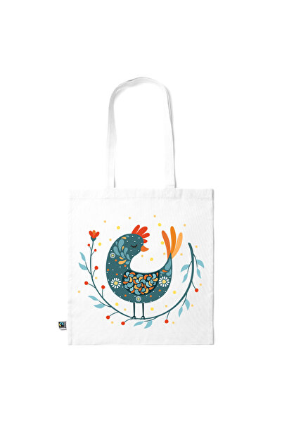 Intelli ® Eco-friendly Cotton shopping bag with long handles, Traditional Bir...