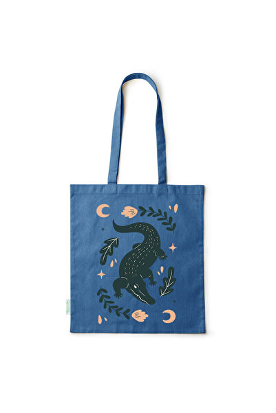 Intelli ®   Οικολογική βαμβακερή τσάντα αγορών με μακριά χερούλια, Κροκόδειλο...