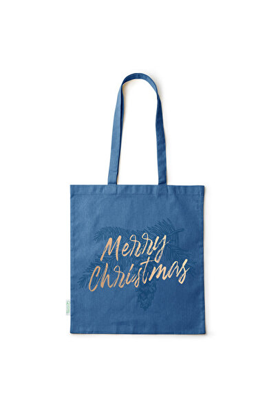 Intelli ® Eco-friendly Cotton shopping bag with long handles, Merry Christmas...