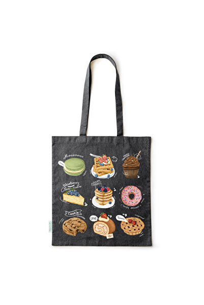 Intelli ®   Οικολογική βαμβακερή τσάντα για ψώνια με μακριά χερούλια, Γλυκά, ...