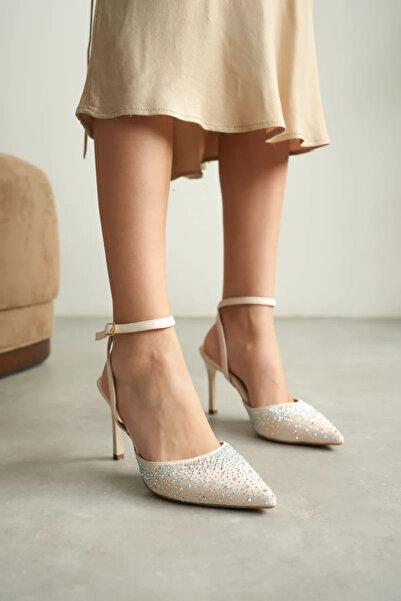 Zerenyus Γυναικεία παπούτσια με τακούνι σε μπεζ πέτρα από την Evora Premium