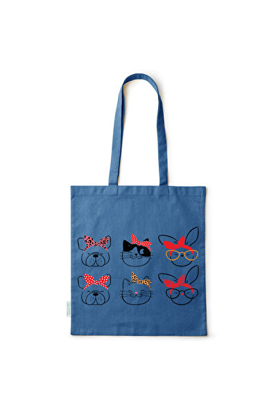 Intelli ®   Οικολογική βαμβακερή τσάντα αγορών με μακριά χερούλια, Μπουλντόγκ...