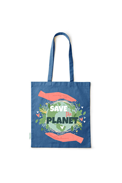 Intelli ®   Οικολογική βαμβακερή τσάντα αγορών με μακριά χερούλια, Σώστε τον ...