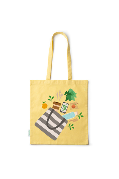 Intelli ®   Οικολογική βαμβακερή τσάντα αγορών με μακριά χερούλια, Lifestyle,...