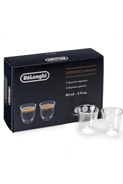 DELONGHİ Set of 6 De'Longhi Essential Collection espresso glasses, 6x90ml, He...