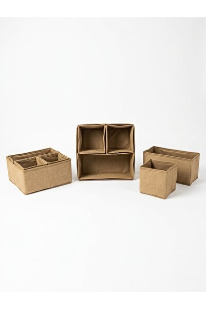 staffi Jute Drawer Organizer Set of 4 Multi-Purpose Cabinet Basket Set