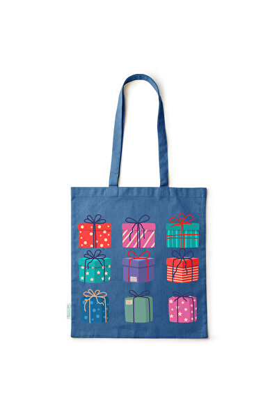 Intelli ®   Οικολογική βαμβακερή τσάντα αγορών με μακριά χερούλια, Χριστουγεν...