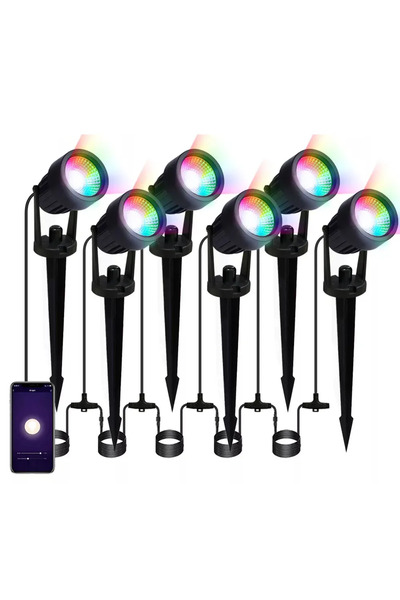 OEM Set 6 Lampi ambientale LED RGB pentru gradina, 4300lm, 72W
