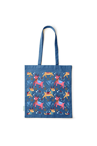 Intelli ®   Οικολογική βαμβακερή τσάντα αγορών με μακριά χερούλια, Χειμερινό ...