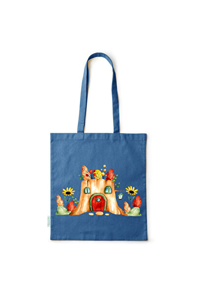 Intelli ®   Οικολογική βαμβακερή τσάντα αγορών με μακριές λαβές, Σπίτι από κο...