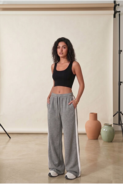 DAXİS Sportwear Company ΓΥΝΑΙΚΕΙΑ Παντελόνια Φόρμας Άνετης Γραμμής με Λευκές ...