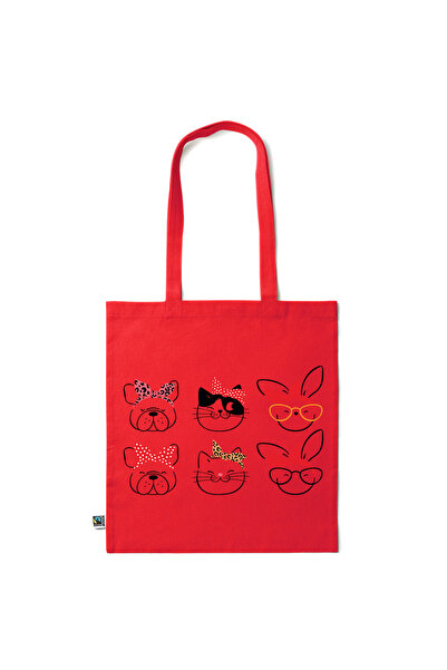 Intelli ®   Οικολογική βαμβακερή τσάντα αγορών με μακριά χερούλια, Μπουλντόγκ...