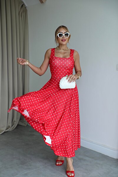 QİMYA BUTİK BUKETLİ Γυναικείο Φόρεμα με Σταθερή Ζώνη στη Μέση, Τετράγωνο Κολά...