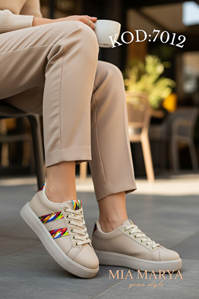 Mia marya Women's Sneakers with Stripe Detail - High-Top and Comfortable Casu...
