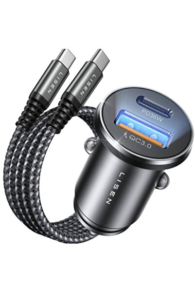 LISEN YL0223080047, USB + USB-C, cablu inclus, negru/albastru