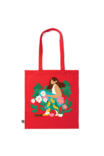 Intelli ® Sacosa bumbac -friendly pentru cumparaturi cu manere lungi, Flowers...