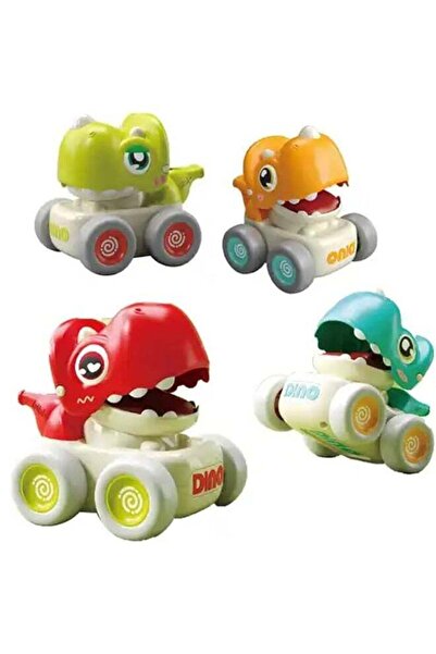 BAYBEE Dinosaur Push & Go Car Toys Pack of 4 | Lights & Music Cute Kids Toy