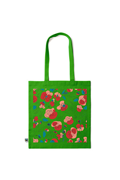 Intelli ® Sacosa bumbac -friendly pentru cumparaturi cu manere lungi, Flowers...