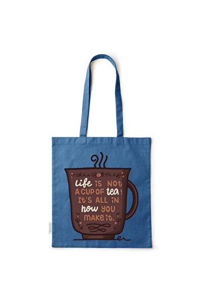 Intelli ®   Οικολογική βαμβακερή τσάντα αγορών με μακριά χερούλια, Life is, 3...