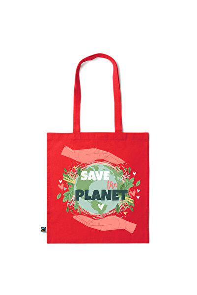 Intelli ®   Οικολογική βαμβακερή τσάντα αγορών με μακριά χερούλια, Σώστε τον ...