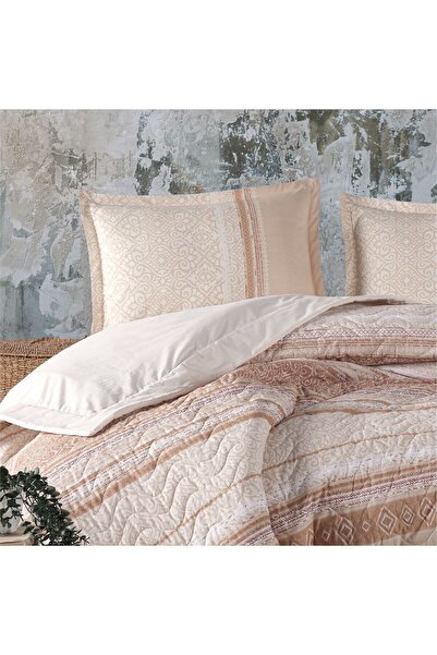 DENİZLİ ÇEYİZ Clasy Single 4 Season Quilted Duvet Cover Set Latrina Salmon
