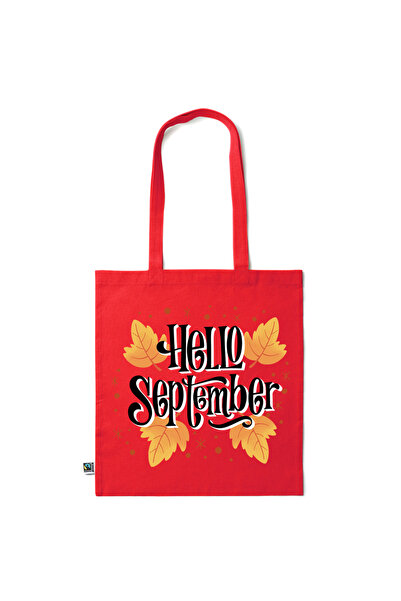 Intelli ®   Οικολογική βαμβακερή τσάντα αγορών με μακριές λαβές, Γεια σου Σεπ...