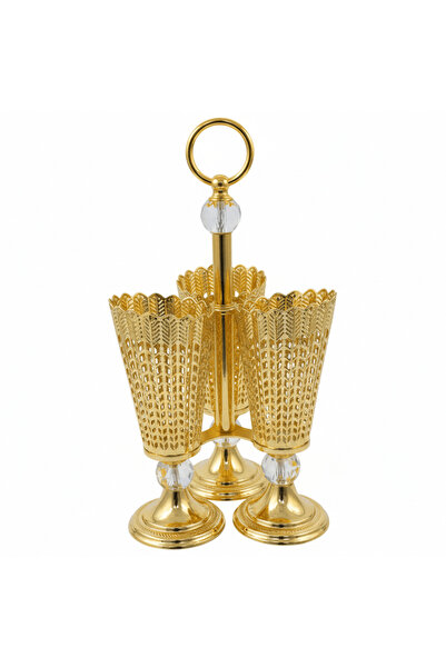 AKDC 3-Piece Gold Cutlery Organizer Stand Set – Luxury Utensil Holder for Din...