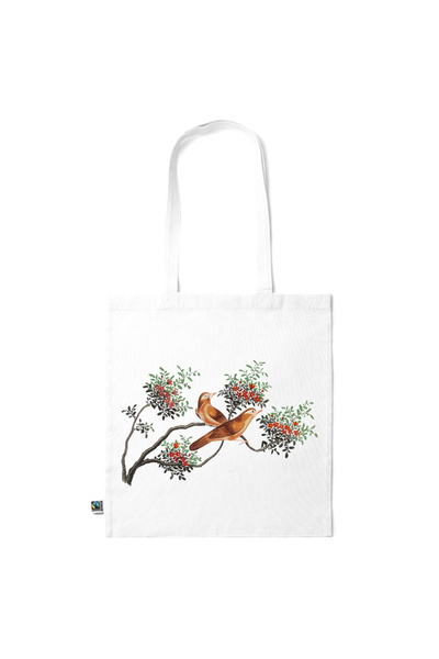 Intelli ®   Οικολογική βαμβακερή τσάντα αγορών με μακριά χερούλια, Πουλιά σε ...