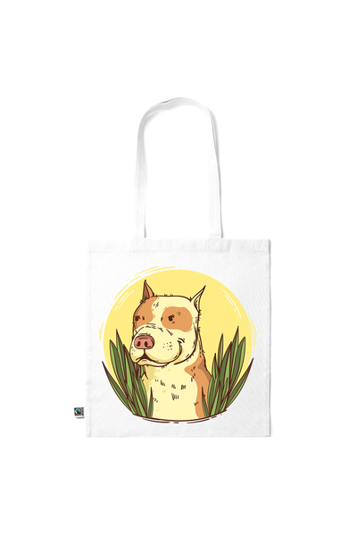 Intelli ® Eco-friendly Cotton shopping bag with long handles, Pitbull Hand Dr...