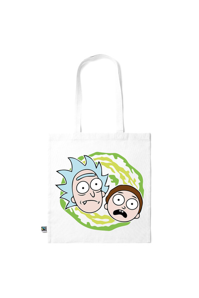 Intelli ® Eco-friendly Cotton shopping bag with long handles, Rick and Morty,...
